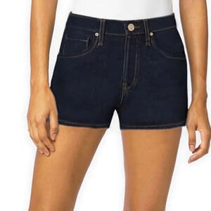 Hybrid & Company Black Mid Rise Denim Stretchy Jean Shorts with Pockets NWT